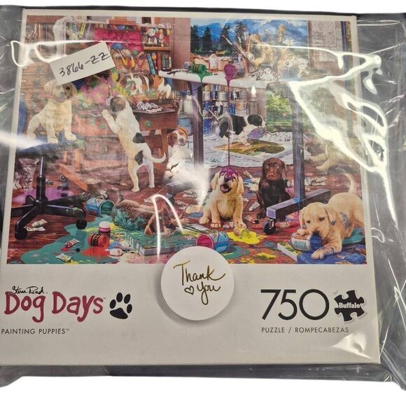 Buffalo Games Dog Days Steve Read Painting Puppies 750 pc Jigsaw Puzzle - Picture 11 of 11